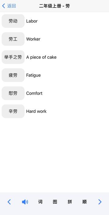 词语列表